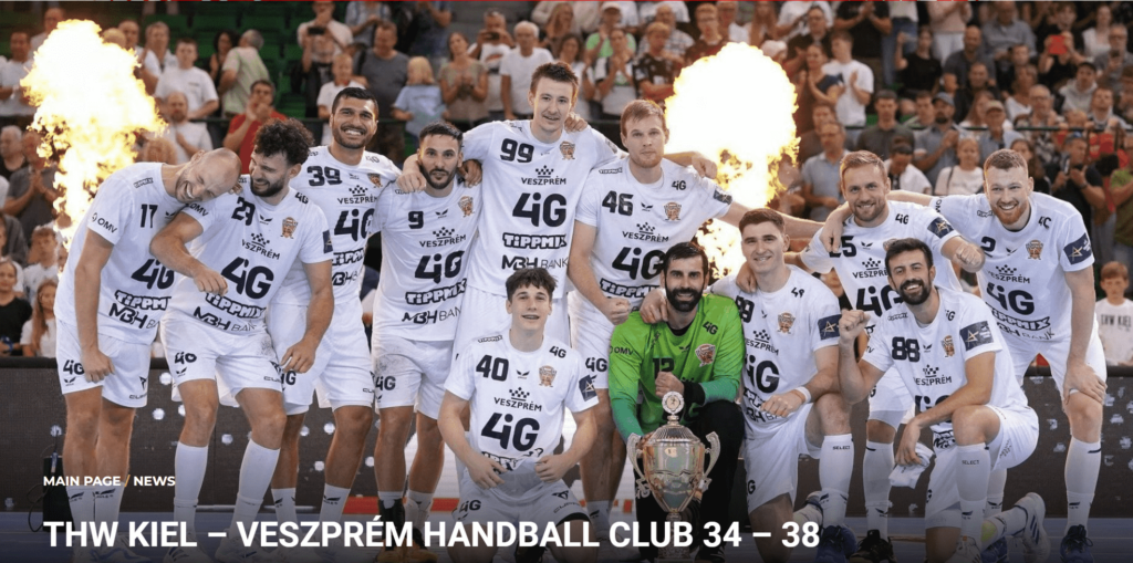 USA National Team Handball athlete, Benjamin Edwards, with his club team, Veszprem