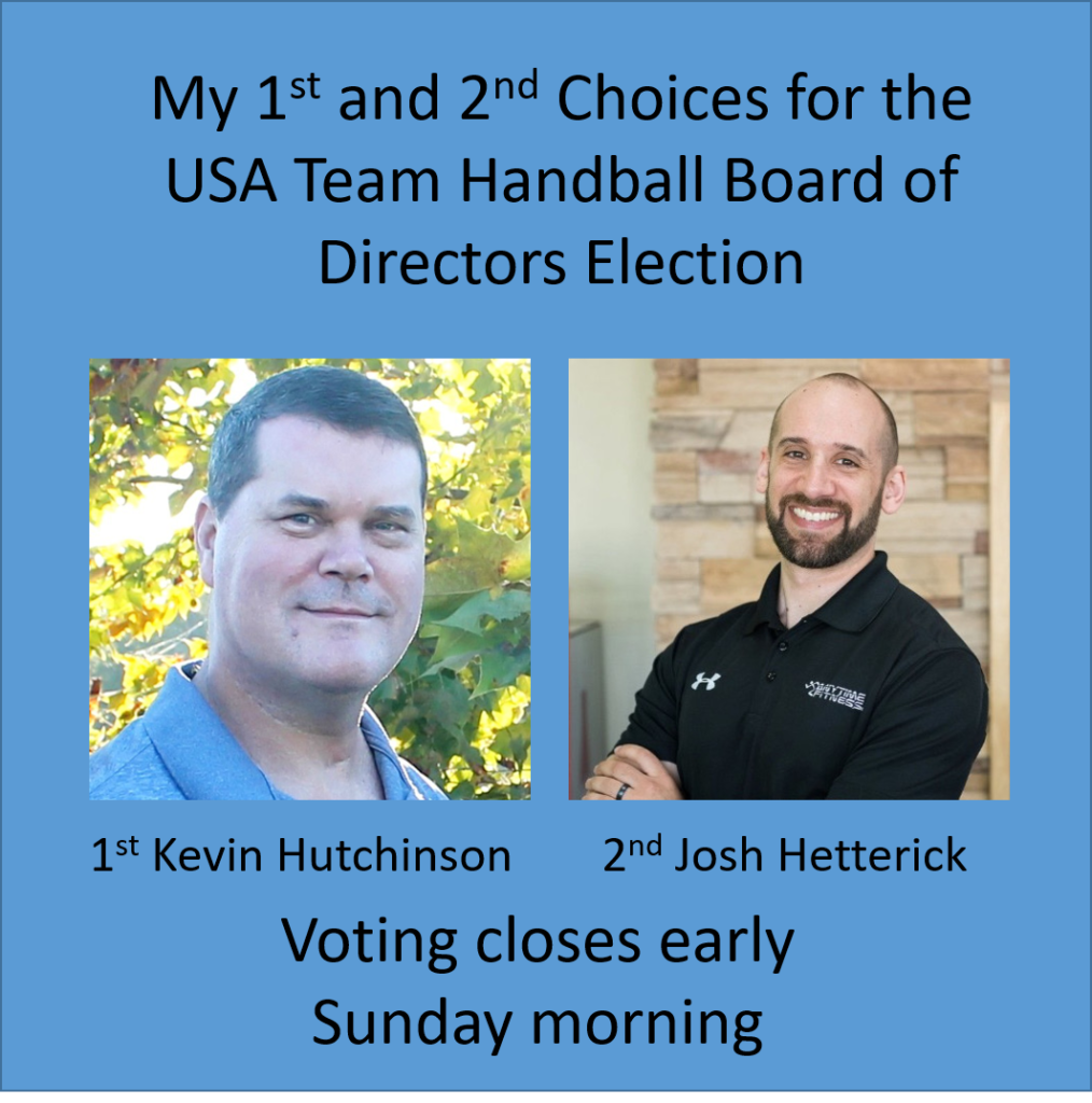 My top two choices for the Board of Directors Eleciton